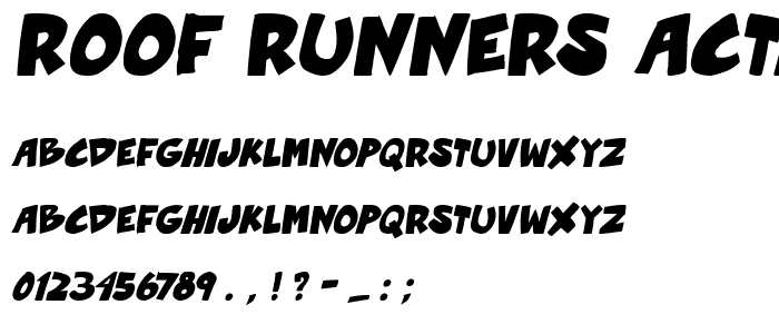 Roof runners active Bold Italic font